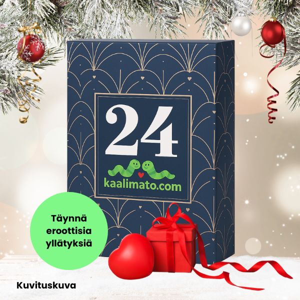 Kaalimato Joulukalenteri 2025 – ylellinen aikuisten joulukalenteri, joka sisältää 24 eroottista yllätystä ja seksilelua joulun odotukseen.